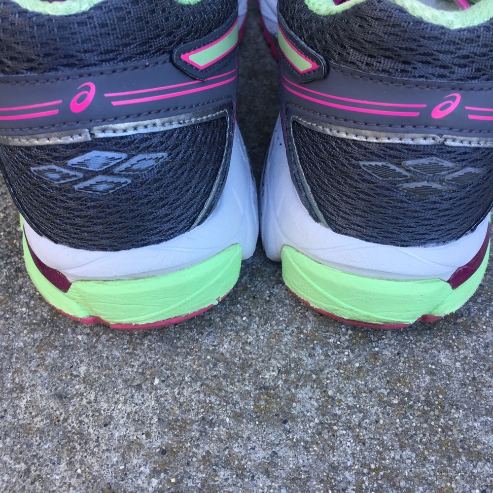 Asics GEL GT 1000 Running Gray Pink Green Shoe - Picture 6 of 8